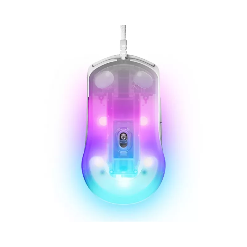 Žaidimų pelė STEELSERIES Rival 3 Gen 2 — optinė, 8500 DPI, laidinė USB Type-A, dešiniarankė, balta, 77 g