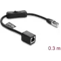 Tinklo kabelis DELOCK RJ45 Cat.6 F/UTP 0,3 m su integruotu jungikliu ir apsaugine galuote