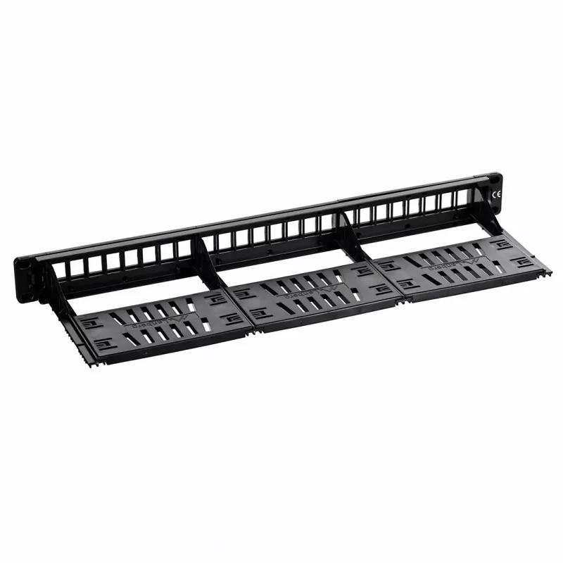 Patch panel 1U LANBERG PPKS-1124-B, 24 prievadų, 1U, ABS, juodas, 482,6×44,5×154 mm