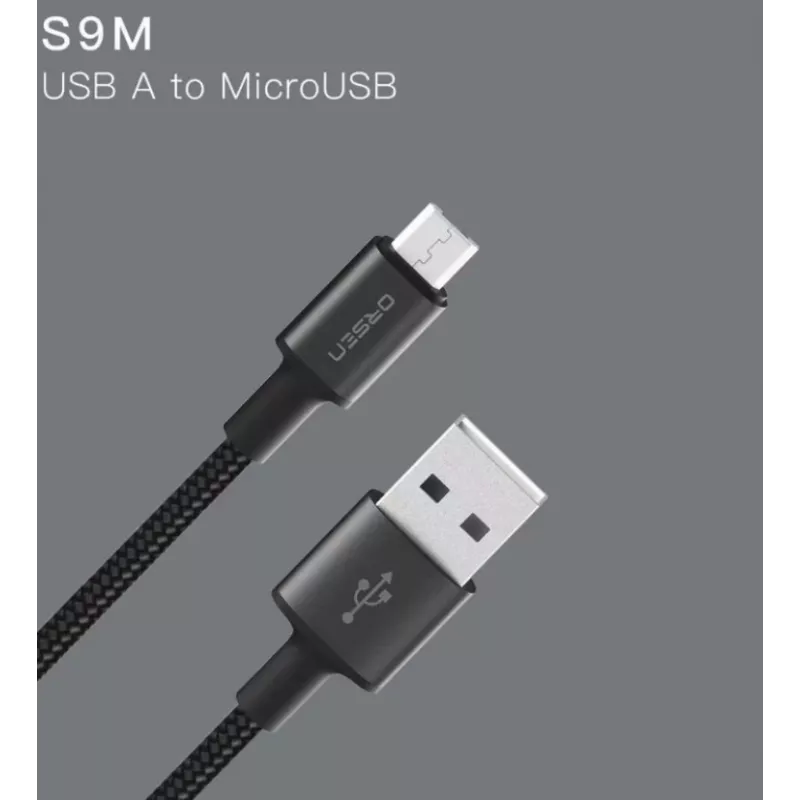 USB laidas Orsen S9M A į Micro USB 2.1A 1 m juodas