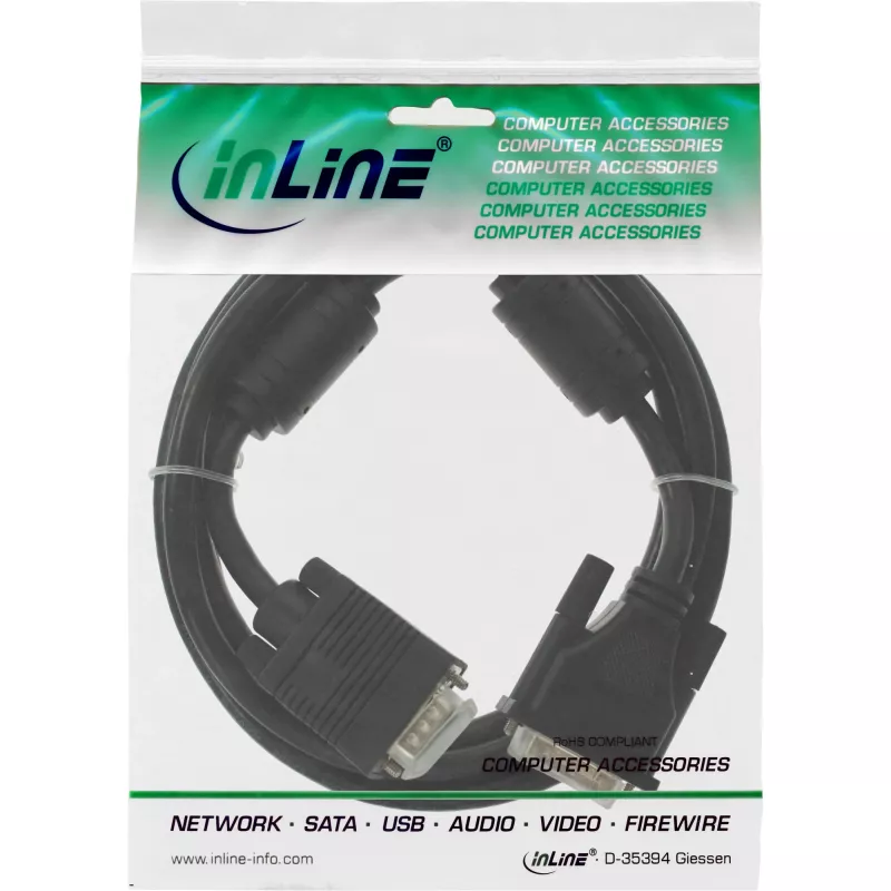 InLine DVI-A laidas 12+5 kištukas / 15 kontaktų HD VGA kištukas 2 m