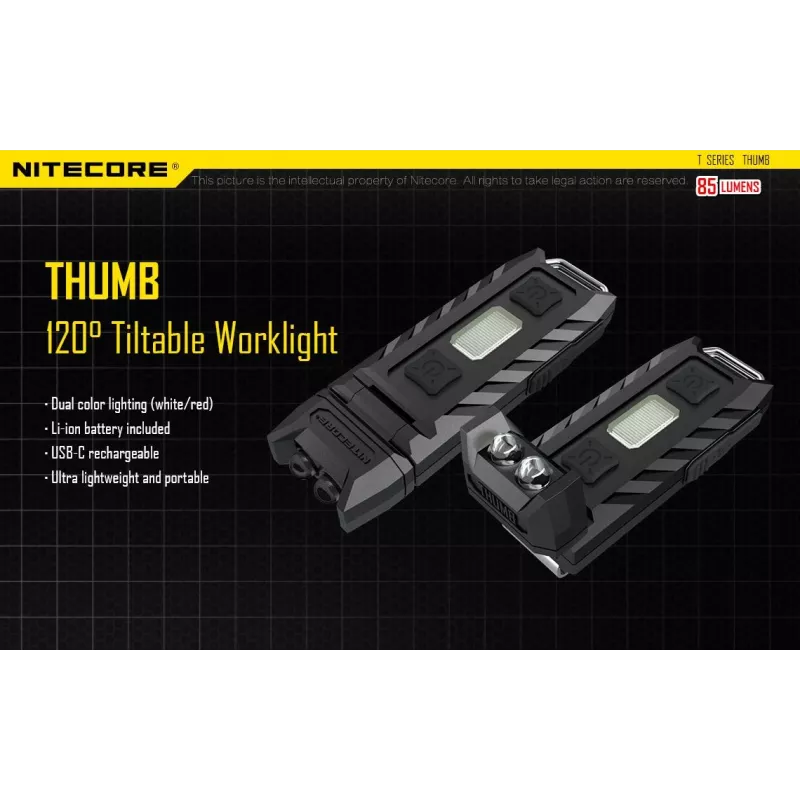 Žibintuvėlis T Serija 85 LUMENS/THUMB Nitecore