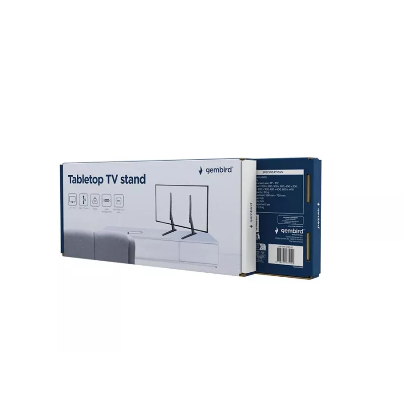 Gembird TVS-D70F-01 stalinis TV stovas, 37 - 70, juodas
