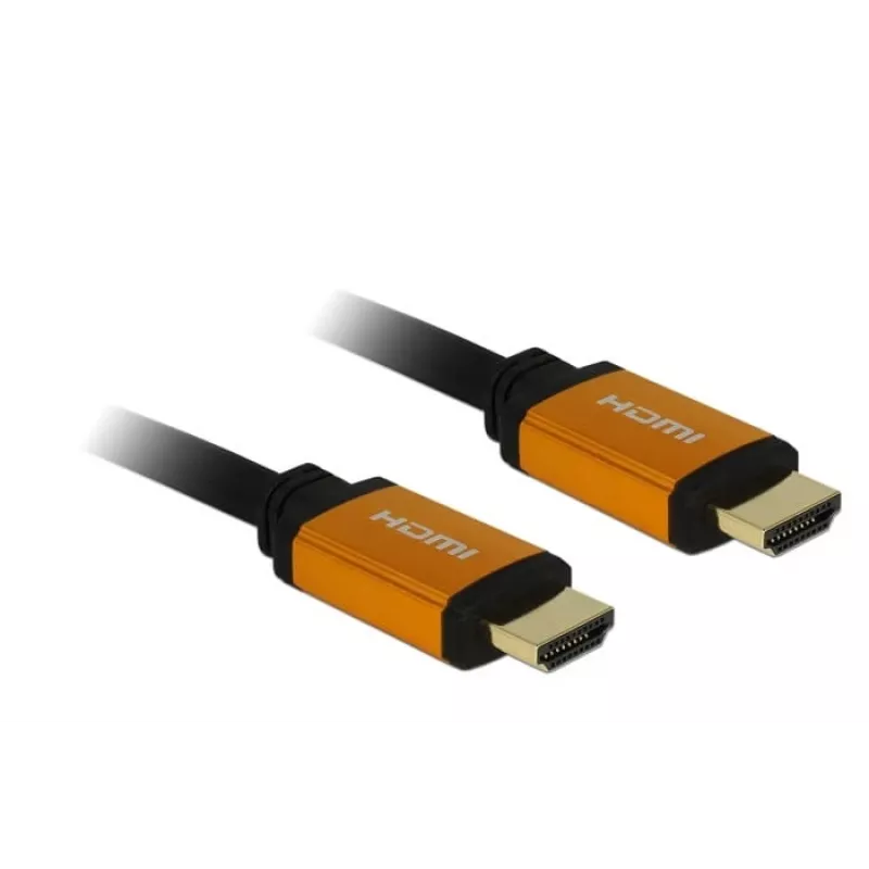 DeLOCK - HDMI kabelis - HDMI (M) į HDMI (M) - 50 cm - triguba izoliacija - juoda, auksinė - 8K palaikymas
