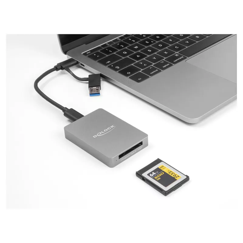 DeLOCK USB Type-C Card Reader skaitytuvas CFexpress XQD Aliuminis Pilka 10000 Mbit/s