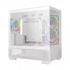 PC Midi Tower korpusas DeepCool CG380 3F WH — Baltas, 235×437×451 mm, palaiko 2,5 colio/3,5 colio, maitinimo blokas apačioje, 3x 120 mm ventiliatoriai sumontuoti