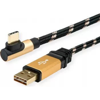 ROLINE 11.02.9061 USB laidas 1,8 m USB 2.0 USB A USB C juoda - auksinė (11.02.9061)
