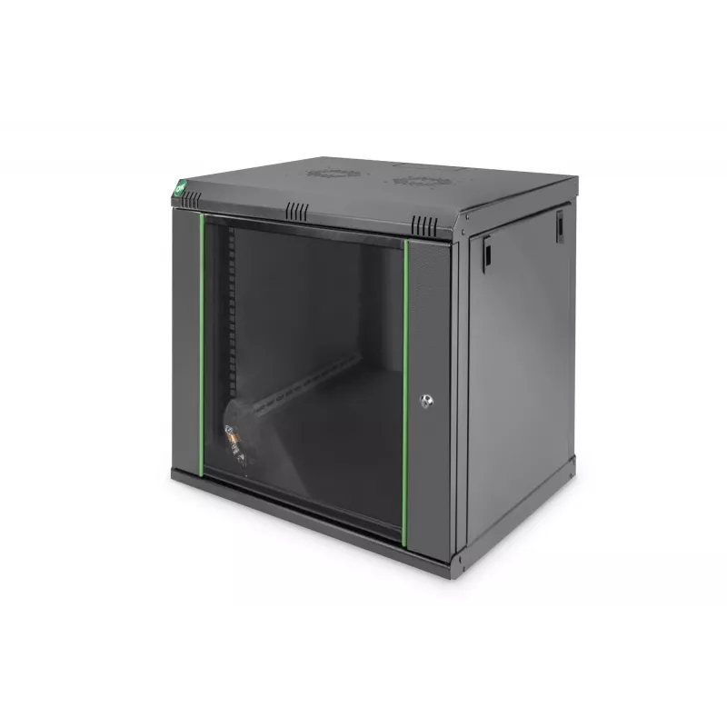 DIGITUS Dynamic Basic DN-19 16-U-EC-SW - spinta - tinklo spinta - tinkama montuoti ant sienos - juoda, RAL 9005 - 12U - 48,3 cm (19)