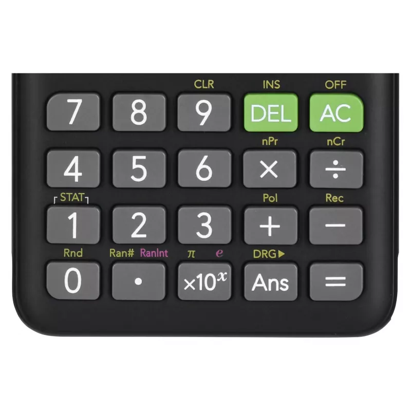 Mokslinis skaičiuotuvas CASIO FX-82ES PLUS-2 Pocket — 252 funkcijos, taškinis 12 skaitmenų ekranas, maitinamas baterijomis (AAA), juodas