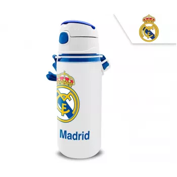 Vaikiškas aliuminis sporto butelis su snapeliu KIDS 600 ml – Real Madrid dizainas