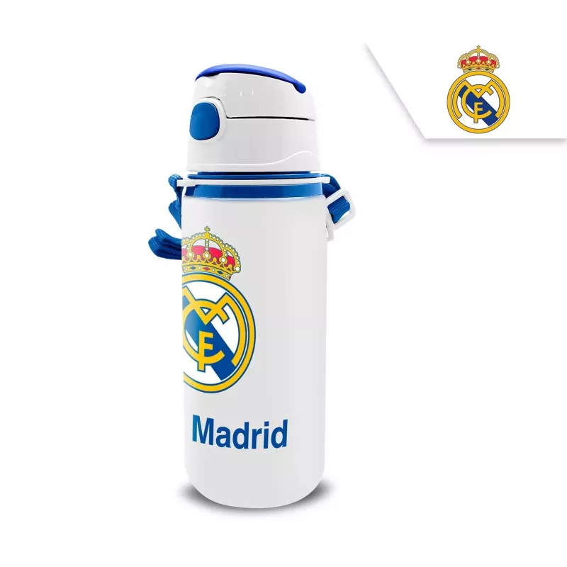 Vaikiškas aliuminis sporto butelis su snapeliu KIDS 600 ml – Real Madrid dizainas