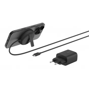 Sulankstomas magnetinis Qi2 belaidis įkroviklis Belkin WIA011KQBK 15W (20W maitinimo blokas), juodas