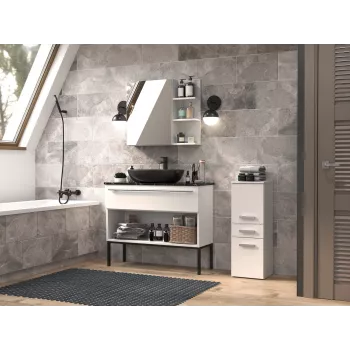 Vonios spintelė Top e Shop NEL V DDS BIEL — laisvai stovinti 300×300×850 mm, 3 lentynos, balta