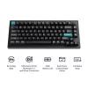 Mechaninė klaviatūra Keychron Q1 Ultra 8K — 75% formos, USB + RF belaidis + Bluetooth, RGB LED, juoda