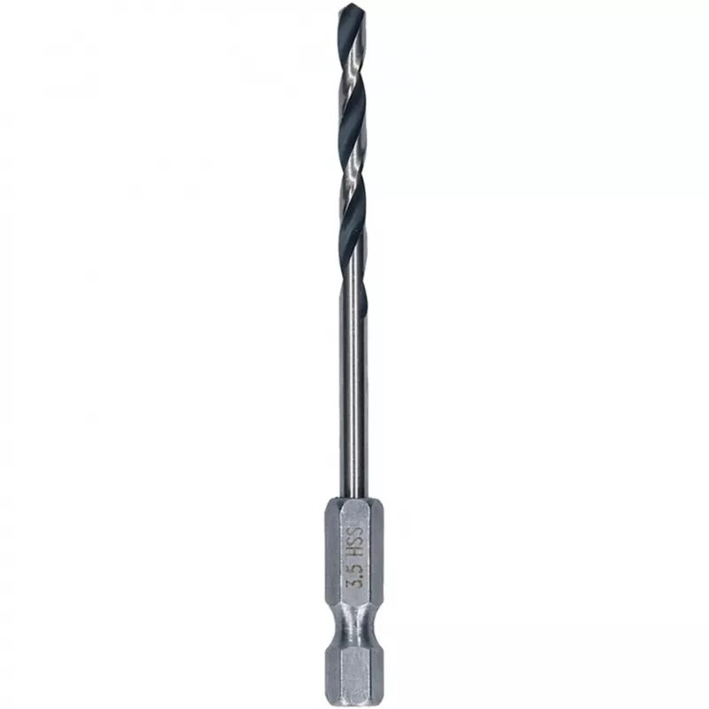HSS PointTeQ grąžtas metalui, sukamasis grąžtas, 10 vnt., 3,5 mm, šešiabriaunis kotas, ilgis 79 mm
