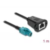 Bendraašis kabelis DELOCK 90700 — 1 m, HSD Z į RJ-45, juoda/mėlyna