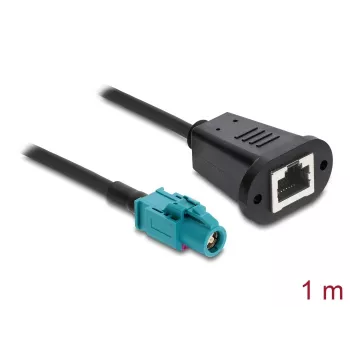 Bendraašis kabelis DELOCK 90700 — 1 m, HSD Z į RJ-45, juoda/mėlyna