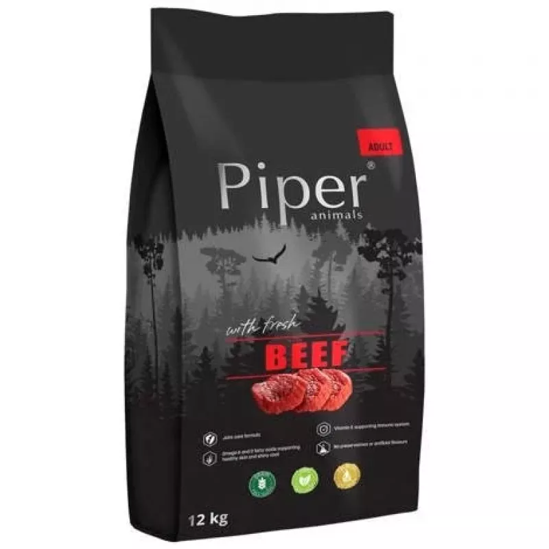 DOLINA NOTECI Piper Animals su jautiena - sausas šunų ėdalas - 12 kg