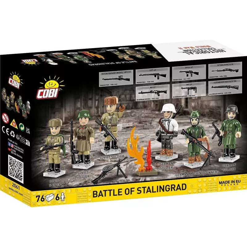 Cobi statybiniai blokeliai Stalingrado mūšio modelio rinkinys — 76 dalys, istorinė diorama