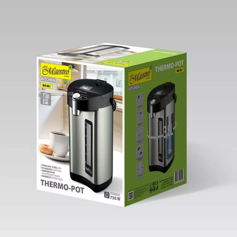 Feel-Maestro MR-081 termoindas 3.8 L Sidabrinis, Juodas