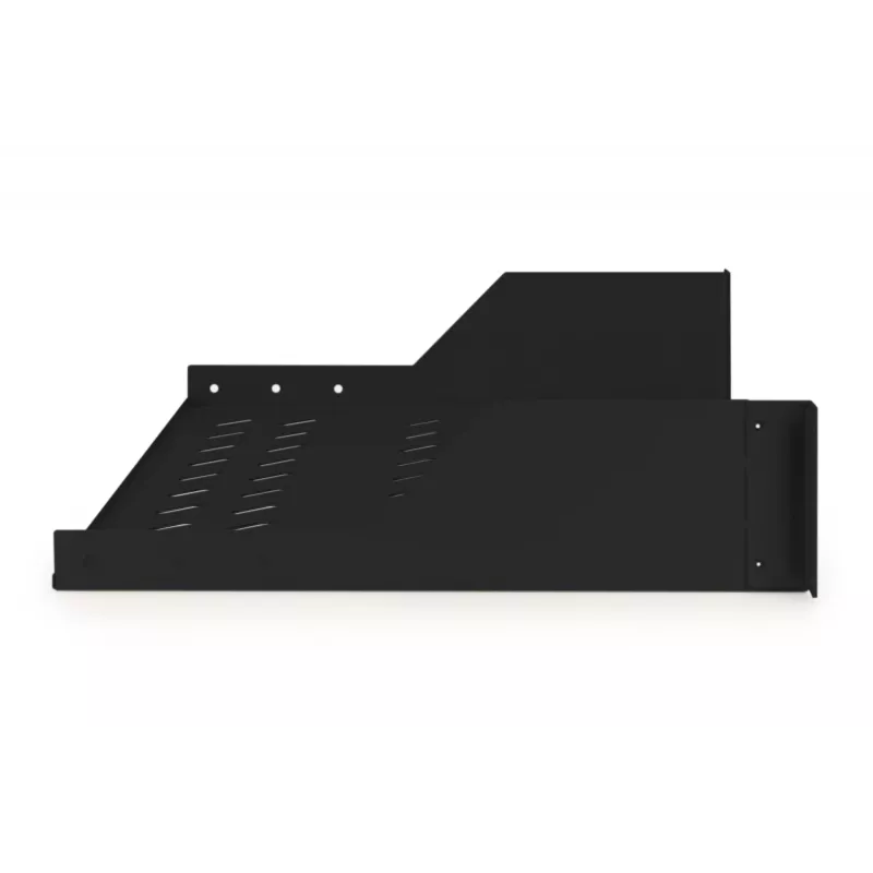Digitus | 2U fiksuota lentyna stelažams | DN-19 TRAY-2-SW | Juoda | Puikiai tinka komponentų, kurie netinka 483 mm (19 inch) standartui, laikymui. Plonas dizainas, užimantis 2 aukščio vienetų vietą. Lengvai ir greitai montuojama bei išmontuojama. Matmenys 88x