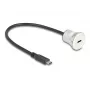 USB laidas DeLOCK 88183 0,3 m USB C juodas sidabrinis