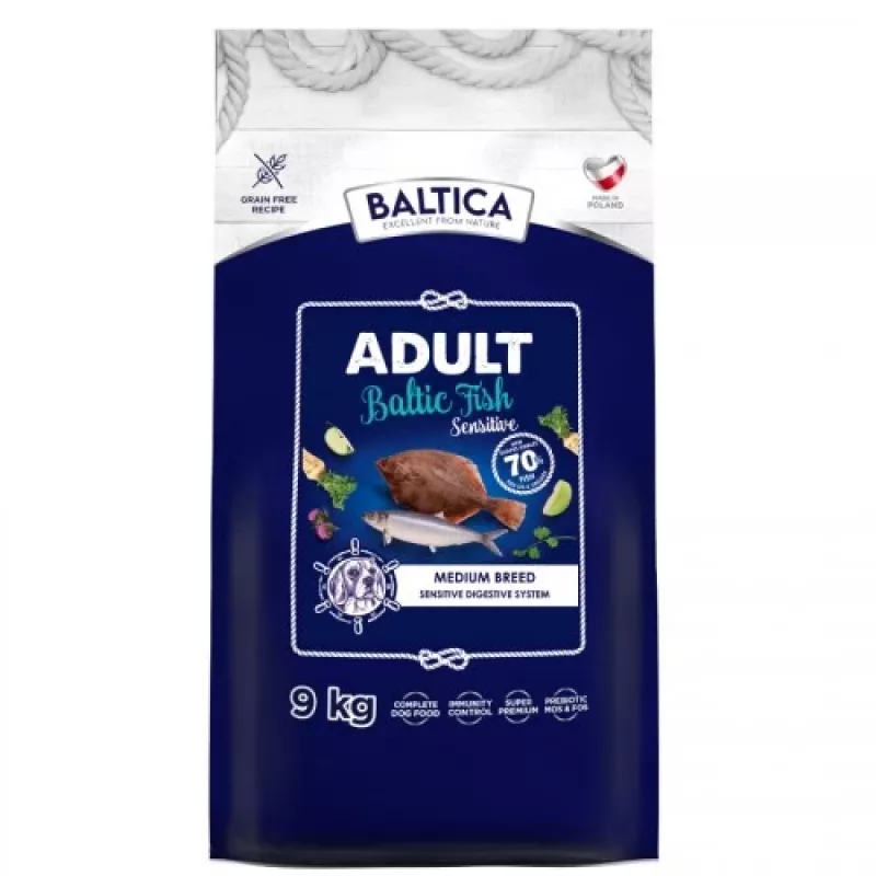 BALTICA Excellent Sensitive Baltic fish Medium breeds – sausas šunų ėdalas – 9 kg
