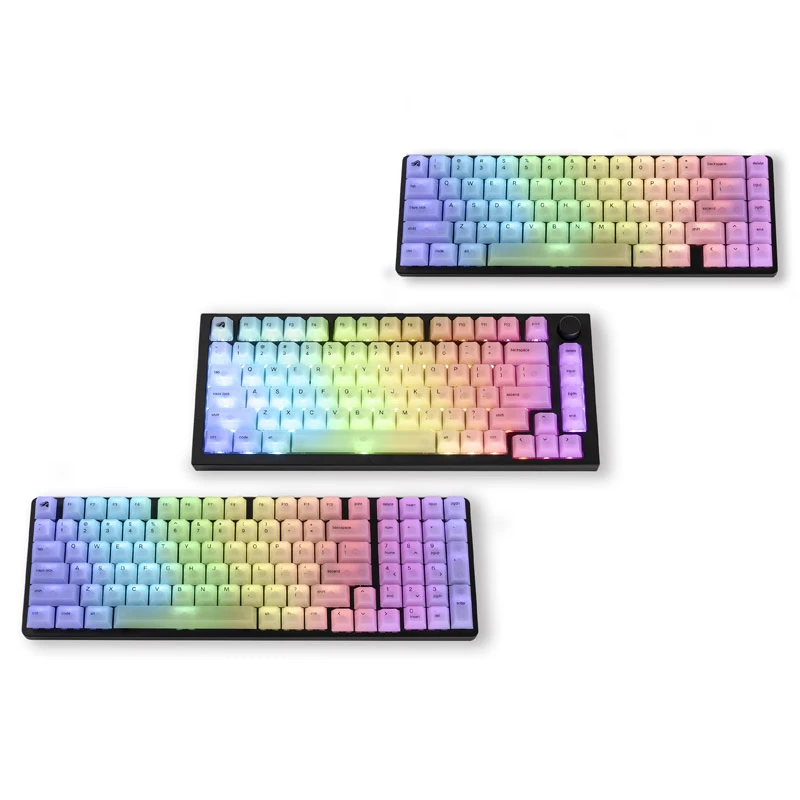 Mechaninis klavišų dangtelių rinkinys Triton Glorious Polychroma RGB — 115 klavišų, skulptūrinis profilis