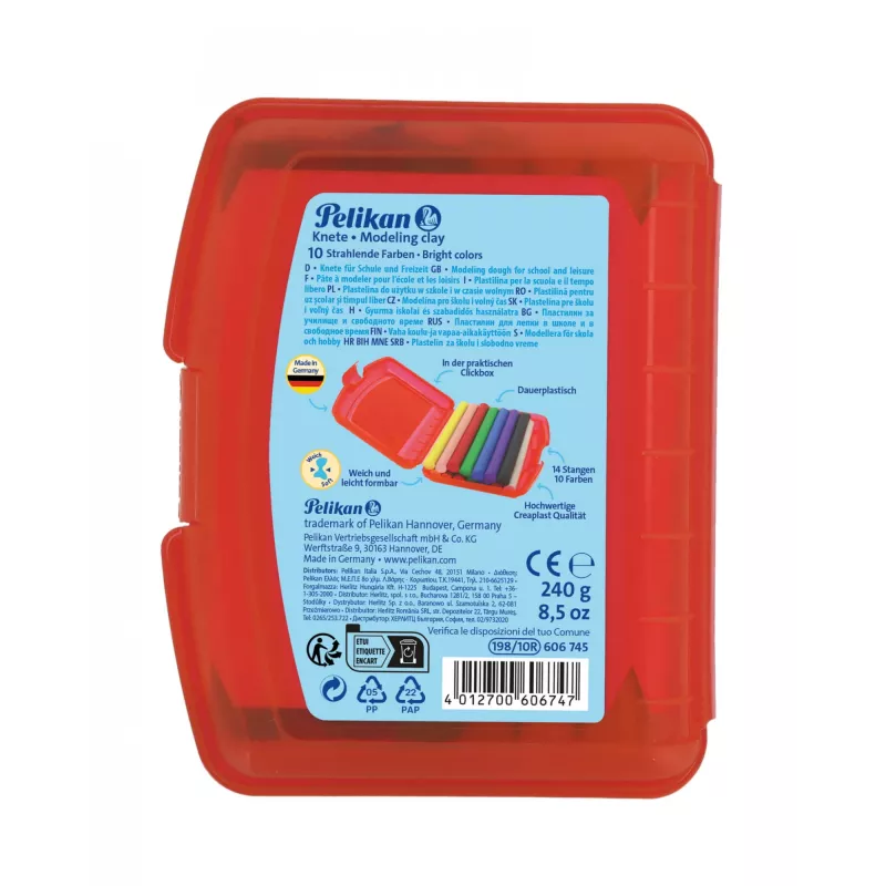 Modeliavimo molis Pelikan Creaplast 240 g Daugiaspalvis 14 vnt.
