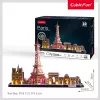 3D Puzzle CubicFun City Line Paris LED 115 vnt.