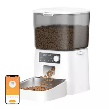 Automatinis gyvūnų ėdalo dalytuvas Oneisall PFD001 Pro baltas — 4 l talpa, programuojamas šėrimas