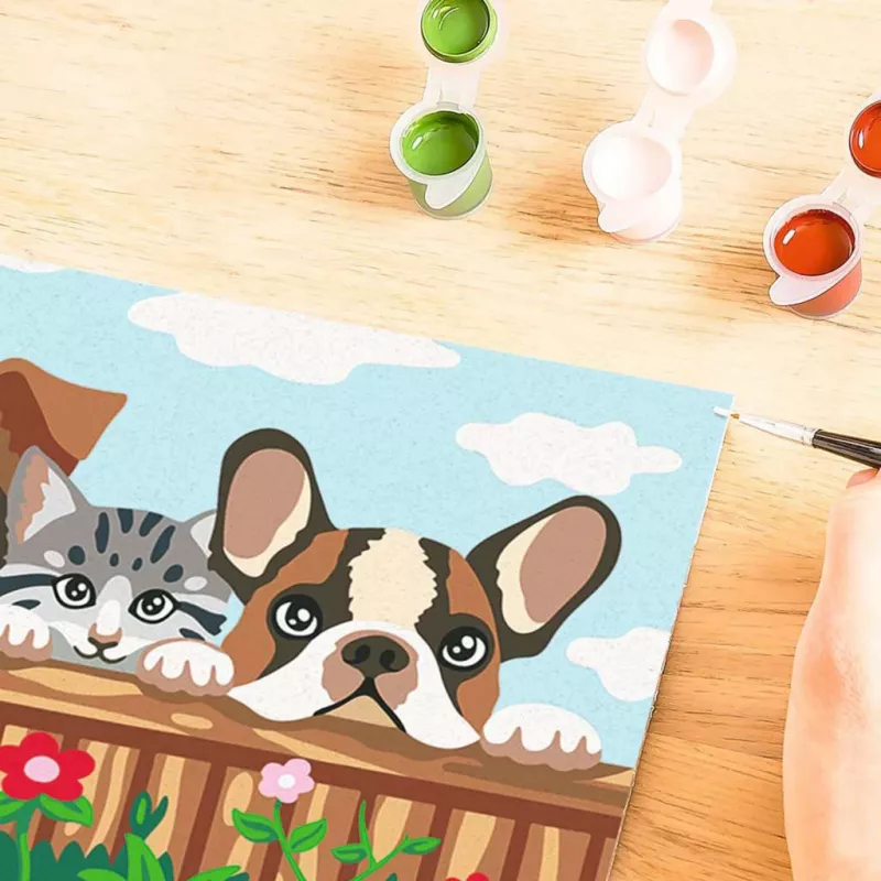Tapybos rinkinys Ravensburger CreArt — šunys ir katės (tapymo pagal skaičius rinkinys)