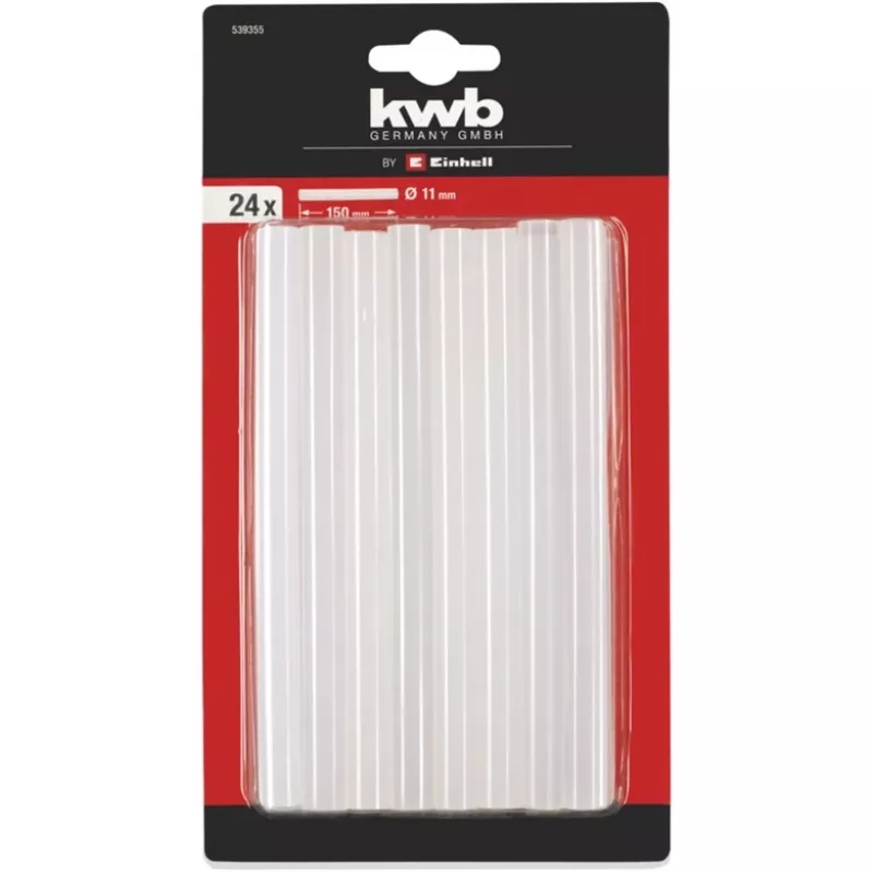 KWB klijų pagaliukai Ø 7 x 150 mm (skaidrūs, 24 vnt.)