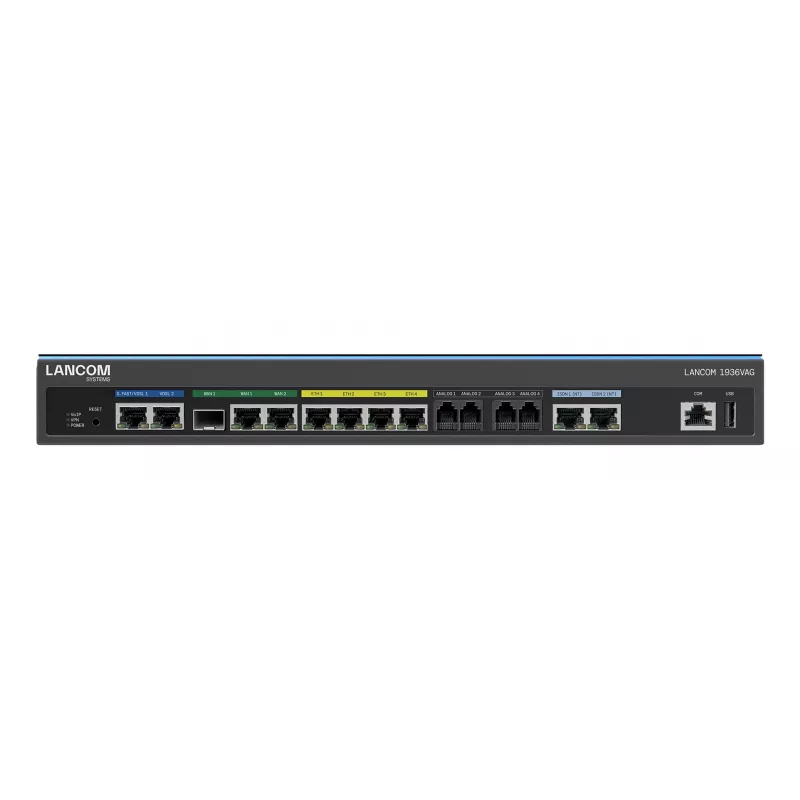 Maršrutizatorius Lancom Systems LANCOM 1936VAG (EU) — stovas 1U, vidinė antena, 1 ventiliatorius, Gigabit Ethernet