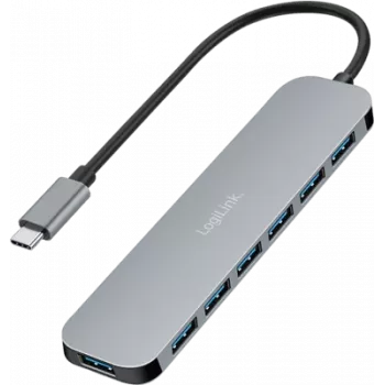 LogiLink USB-C Hub, 7 prievadų, USB 3.2 Gen 1, 7x USB-A aliuminis (UA0457)