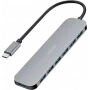 LogiLink USB-C Hub, 7 prievadų, USB 3.2 Gen 1, 7x USB-A aliuminis (UA0457)