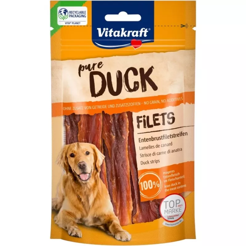 VITAKRAFT Pure Duck Fillets - šunų skanėstas - 80 g