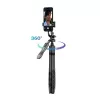 Trikojis selfie lazda Crong CRGSGU1BLK aliuminė Bluetooth su sulankstomomis kojelėmis ir telefono laikikliu