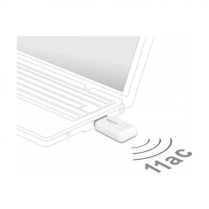 WLAN tinklo kortelė DeLOCK 12770 USB 5000 Mbit/s belaidė balta