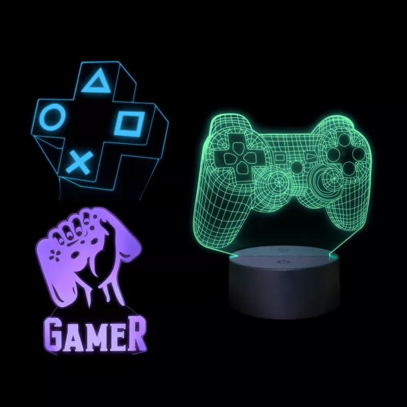 Stalinė LED lempa MANTA SNL122RGB RGB 3D šviesos dekoracija, spalvų kaitos RGB, maitinama per USB