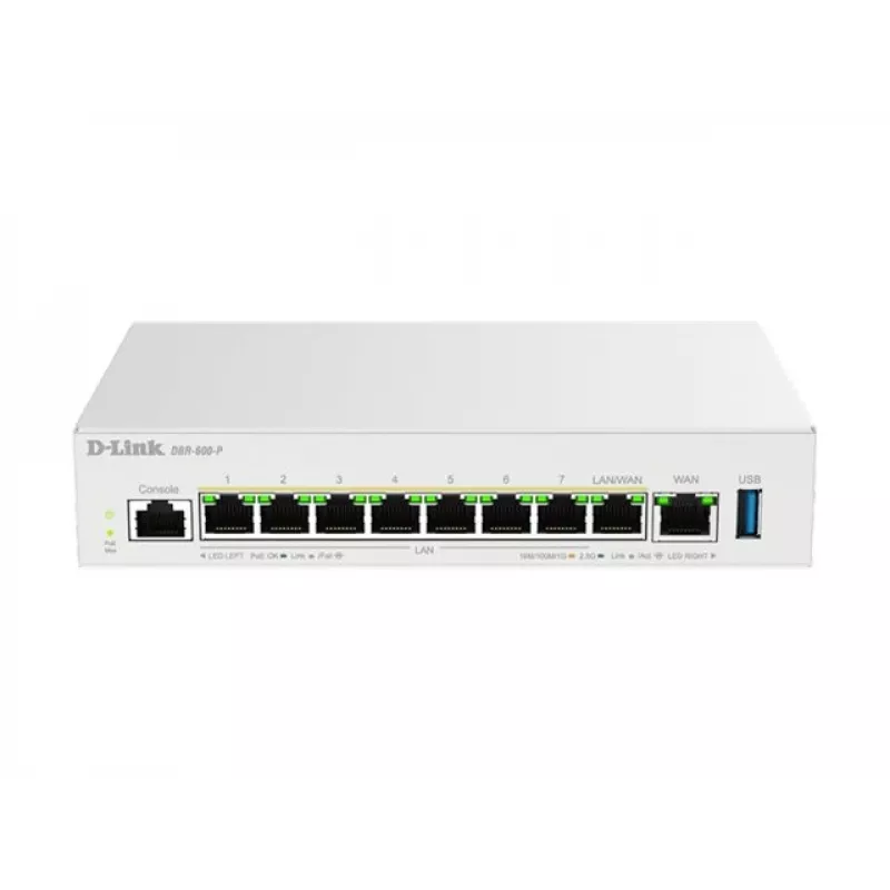 D-Link DBR-600-P/B verslo klasės PoE maršruto parinktuvas, Ethernet WAN, 2,5 Gigabit Ethernet, balta