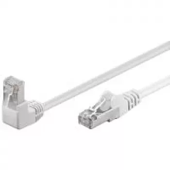 Wentronic Goobay CAT 5e komutacinis kabelis 1x 90° kampu, F/UTP, baltas, 0,25 m - CCA vario mišinys, 1x RJ45 kištukas 90° (8P8C) (94176)