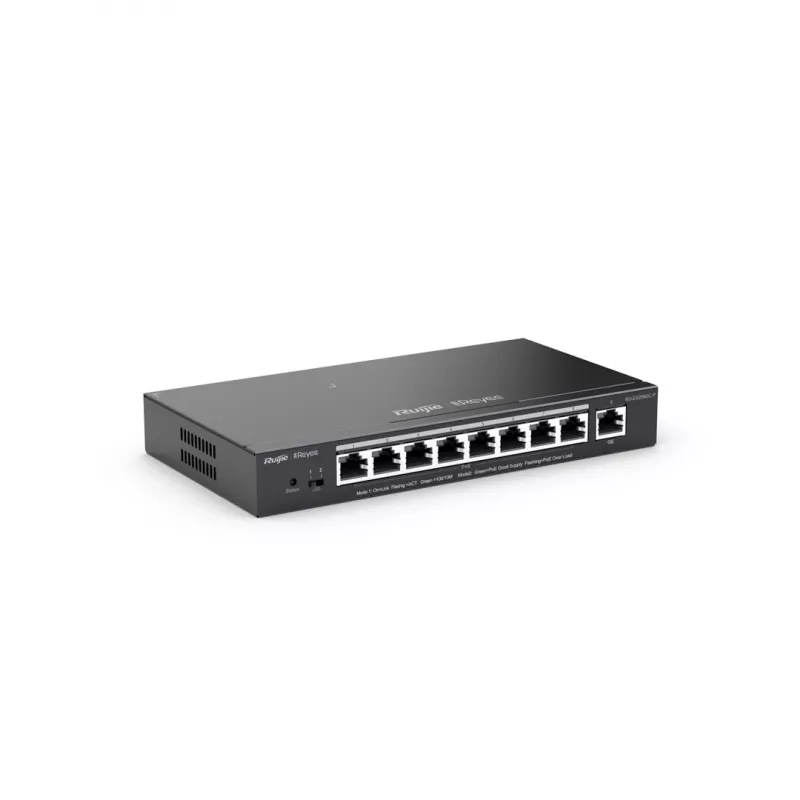 Ruijie Networks RG-ES209GC-P tinklo komutatorius Valdomas Gigabit Ethernet (10/100/1000) Power over Ethernet (PoE) Juodas