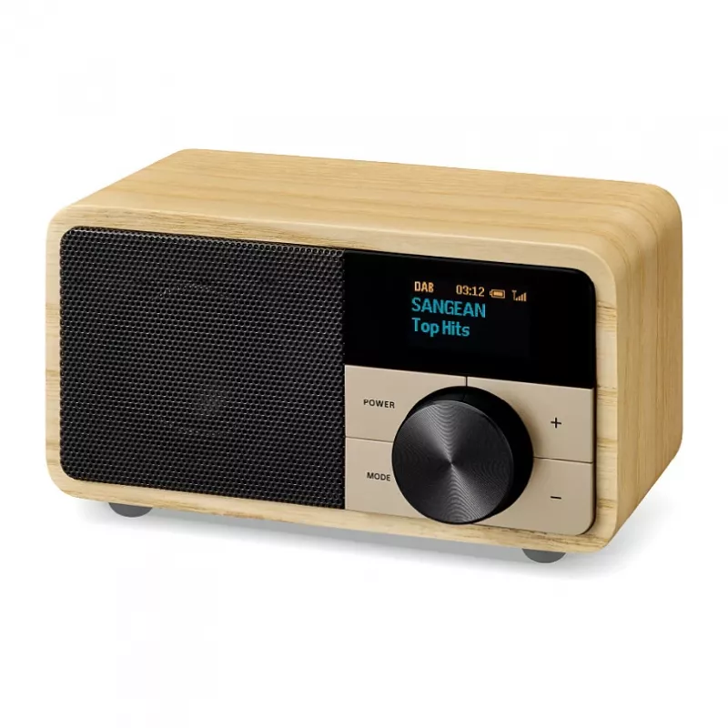 Stalinis radijo imtuvas Sangean DDR-7 Natural Wood FM AM Bluetooth, medinis korpusas, FM/AM derintuvas, Bluetooth garso srautas