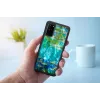 Apsauginis telefono dėklas iKins, skirtas Samsung Galaxy S20 — juodųjų vandens lelijų dizainas