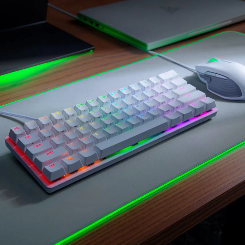 Razer Huntsman Mini klaviatūra, žaidimams, USB, QWERTY, anglų k., balta