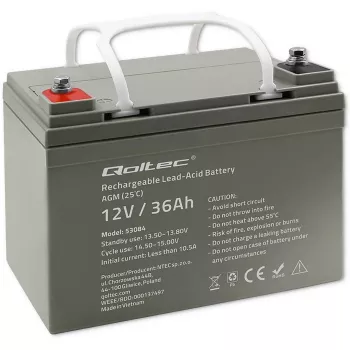 Hermetiška AGM UPS baterija QOLTEC 53084 12V 36Ah LongLife