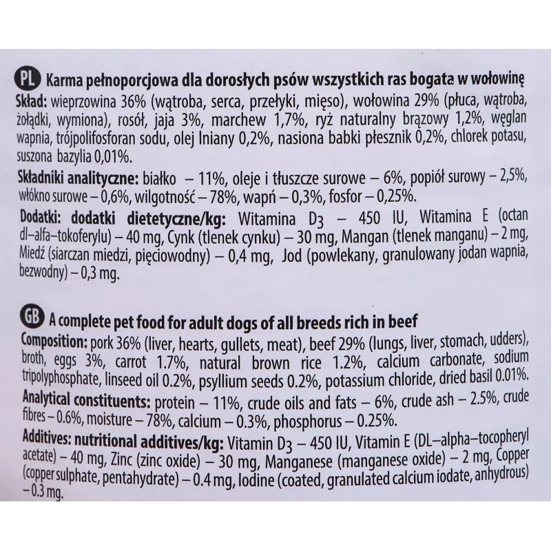 Dolina Noteci Premium šlapias maistas šunims su jautiena, 400 g