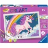 „Ravensburger CreArt“ piešimo pagal skaičius rinkinys „Rožinis vienaragis“