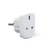 Gembird Cablexpert a-AC-UKEU-001 - Maitinimo adapteris - Maitinimo adapteris (S) prie Maitinimo adapterio (W) - Baltas - Jungtinė Karalystė, Europa (a-AC-UKEU-001)